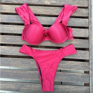NEW-Women’s Peddney Maroon Brazilian Bikini Size Medium